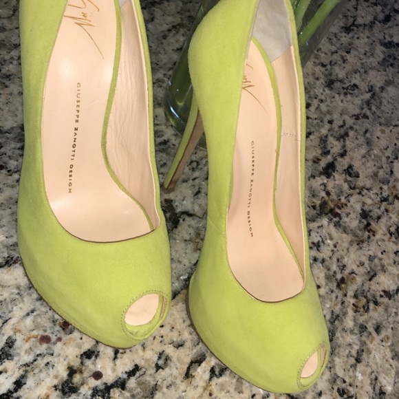 High Heel Giuseppe Zanotti Suede Peep toe Sz 36.5 - Picture 2 of 7
